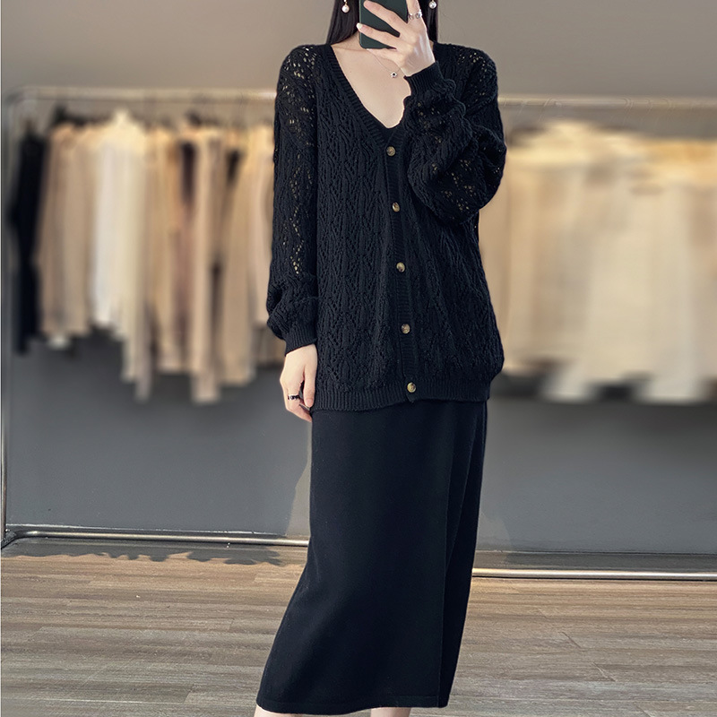 V Neck Dress Cotton Knit Camisole Sleeveless Skirt 110