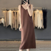 V Neck Dress Cotton Knit Camisole Sleeveless Skirt 110