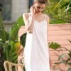 V-neck satin bottoming vest long skirt knee length 109