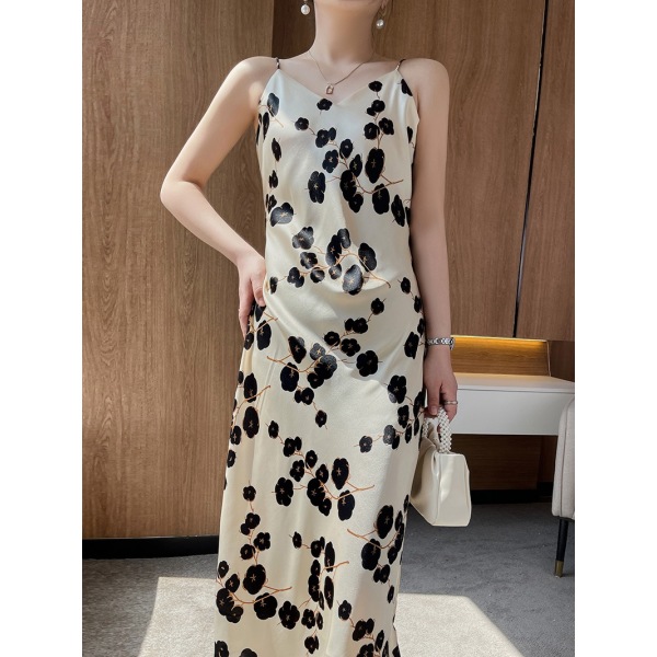 V-neck suspender floral dress 73