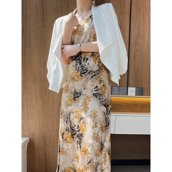 V-neck suspender floral dress 73