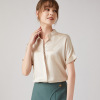 Women's artistic and intellectual temperament solid color shirt 140