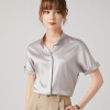 Women's artistic and intellectual temperament solid color shirt 140
