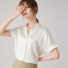 Women's artistic and intellectual temperament solid color shirt 140