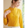 women's stand collar shirt long sleeve cotton shirt 93