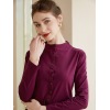 women's stand collar shirt long sleeve cotton shirt 93