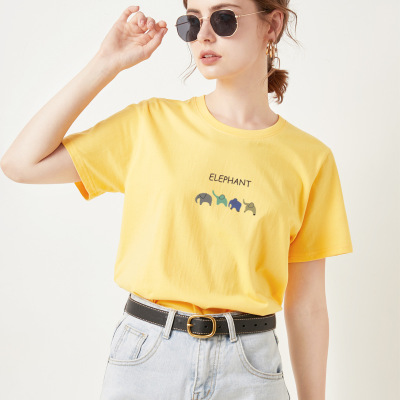 Women's trendy half-sleeve t-shirt pure cotton t-shirt 147