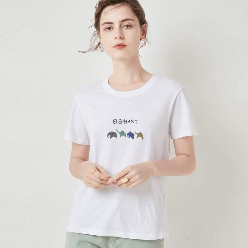 Women's trendy half-sleeve t-shirt pure cotton t-shirt 147