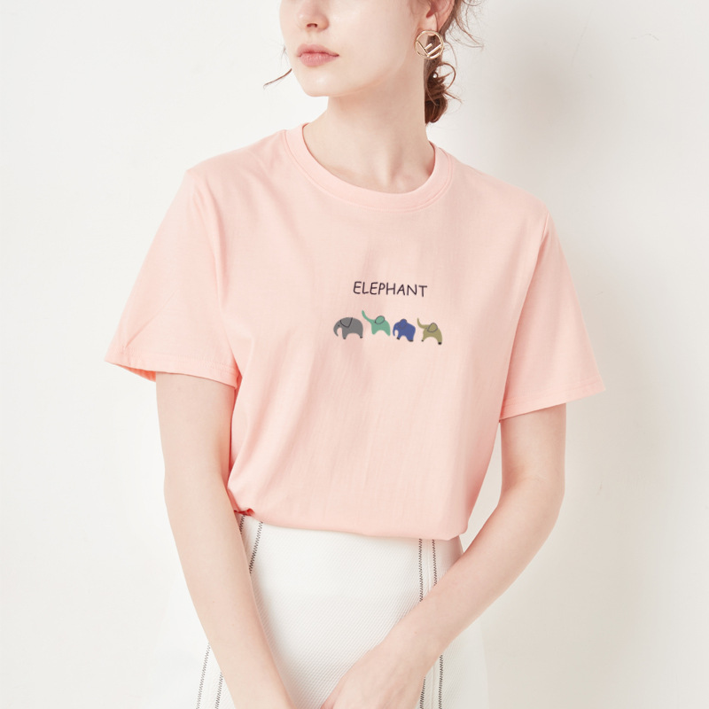 Women's trendy half-sleeve t-shirt pure cotton t-shirt 147