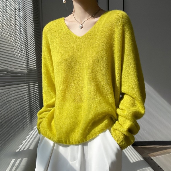 Women's V-neck Silk Lightweight Knitted Blouse 68