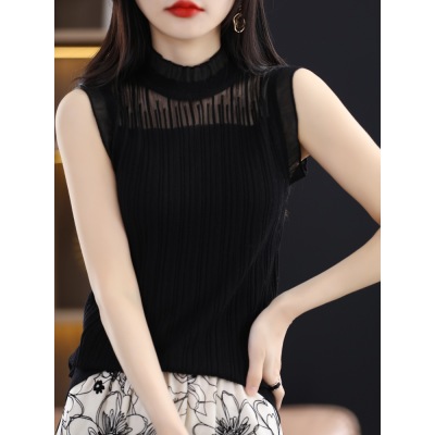 High collar inner suit white top lace bottoming shirt 75 