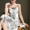 One-neck silk floral A-line dress 34