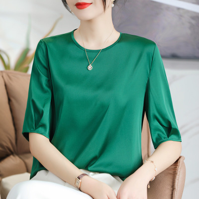 Women's silk satin half sleeve underwear 113 